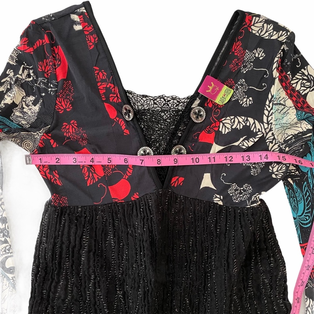 Save The Queen patterned long sleeve dress